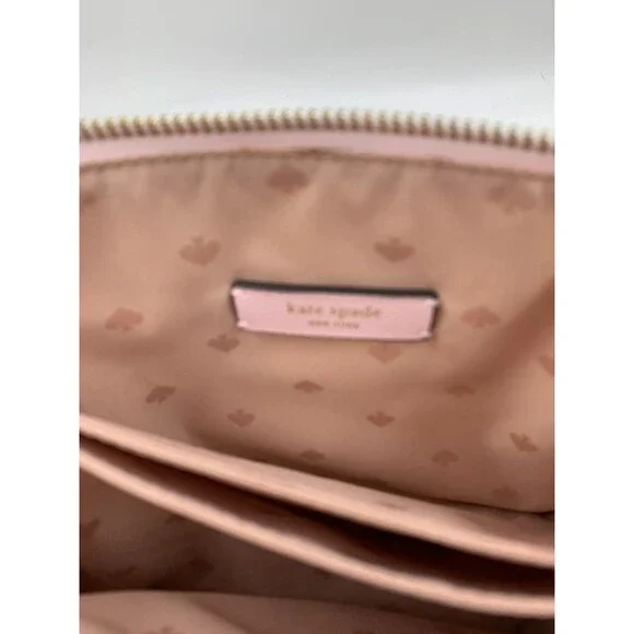 Kate Spade Triple Gusset Crossbody DOWN CHAMPAGNE NWT Blemished - Picture 9 of 13